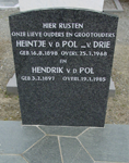 het graf van HENDRIK V.D. POL en zijn echtgenote HEINTJE V.D. POL-V. DRIE op begraafplaats 'De Plantage' te Barneveld