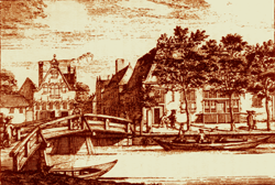 De Gieterstraat bij de Lijnbaansgracht gemaakt door een onbekende kunstenaar in de 2de helft van de 17de eeuw (Amsterdams Historisch Museum). De Gieterstraat is genoemd naar de hier van 1614 tot 1821 gevestigde Stadsgeschut- en Klokkengieterij. Men kan het voor die tijd enorme fabriekscomplex op de afbeelding rechts zien.